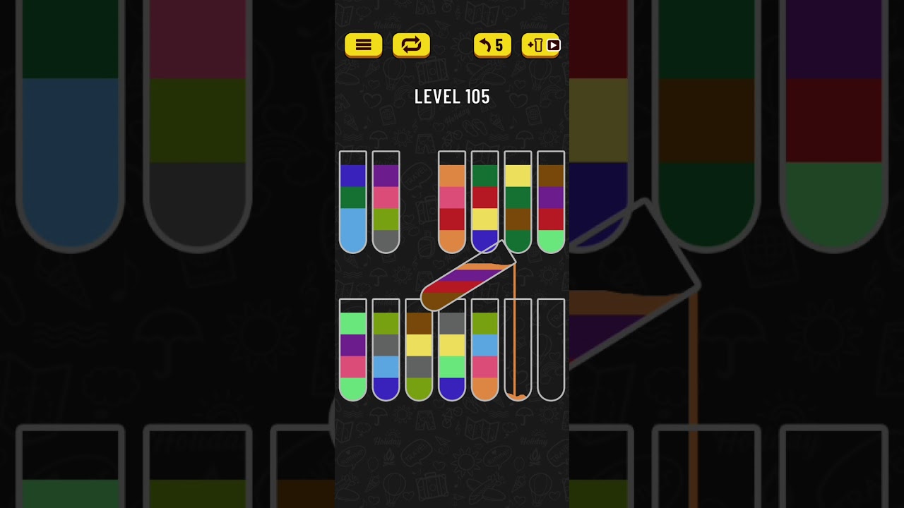 Water Sort Puzzle Level 105 YouTube