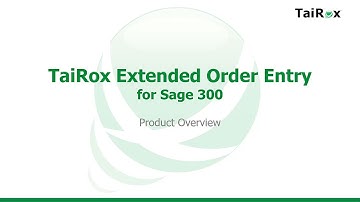 Extended Order Entry for Sage 300