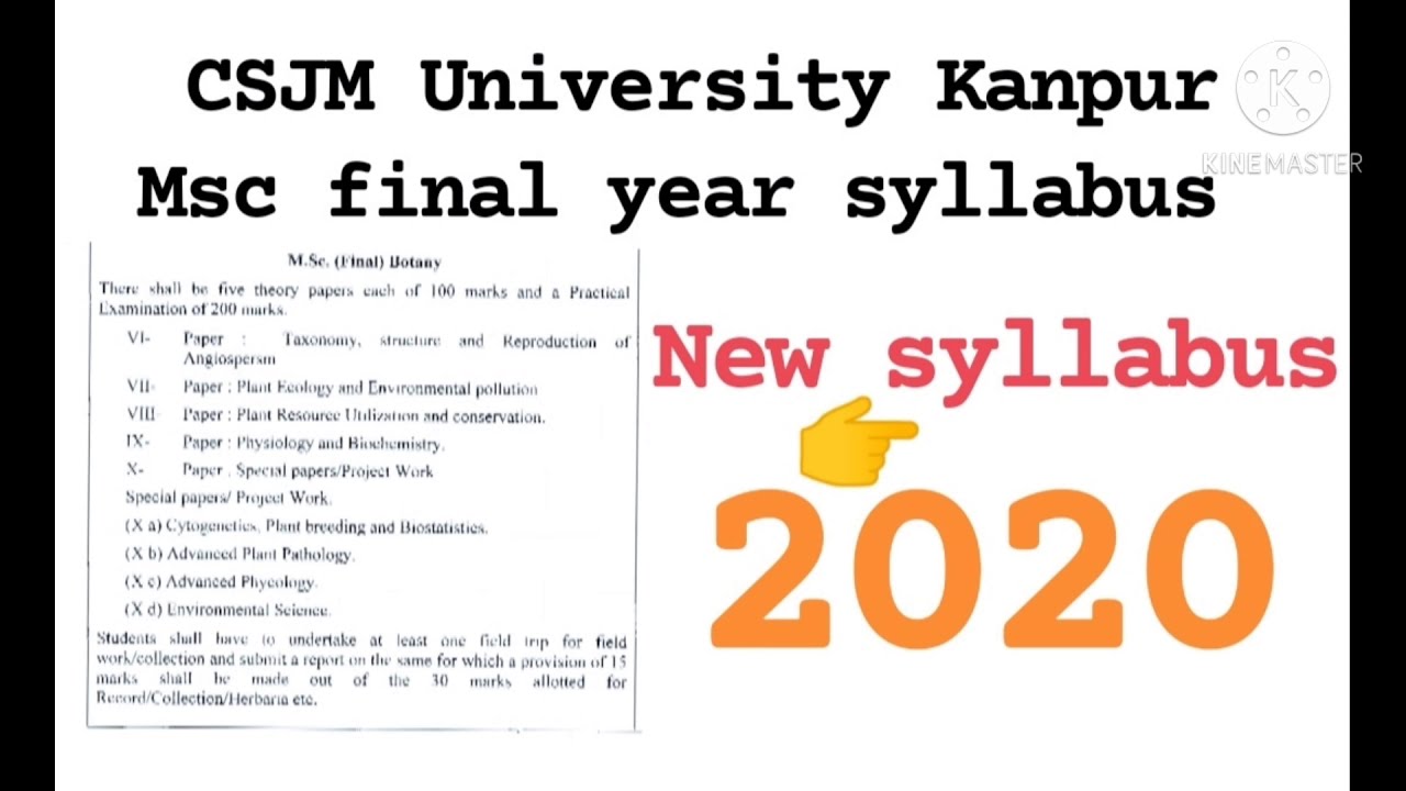 CSJM University Kanpur|| new syllabus of Msc final year ||Botany ...