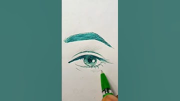 "Mesmerizing Green Ink Eye Drawing in 15 Seconds!"