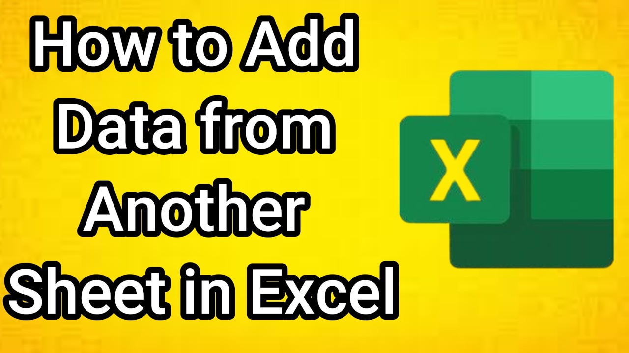 How to Add Data from Another Sheet in Excel - YouTube