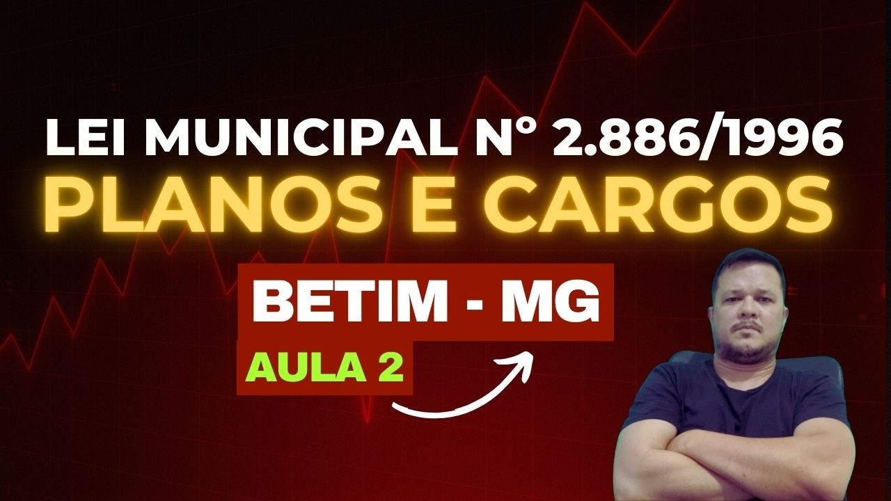 AULA FINAL - LEI MUNICIPAL Nº 2.886/1996 - PLANOS E CARGOS - BETIM - MG - ATUALIZADO - 2026 -