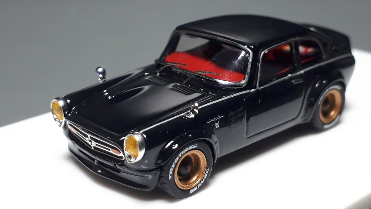 モデルペットNo.34 HONDA S800 1/64 Honda S800 by YTM resin model car review - YouTube