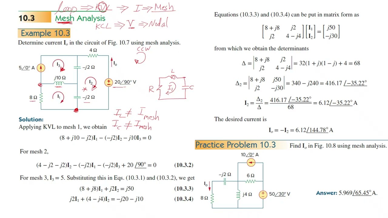 Ch.10: Sinusoidal Steady-State Analysis (2): Mesh Analysis