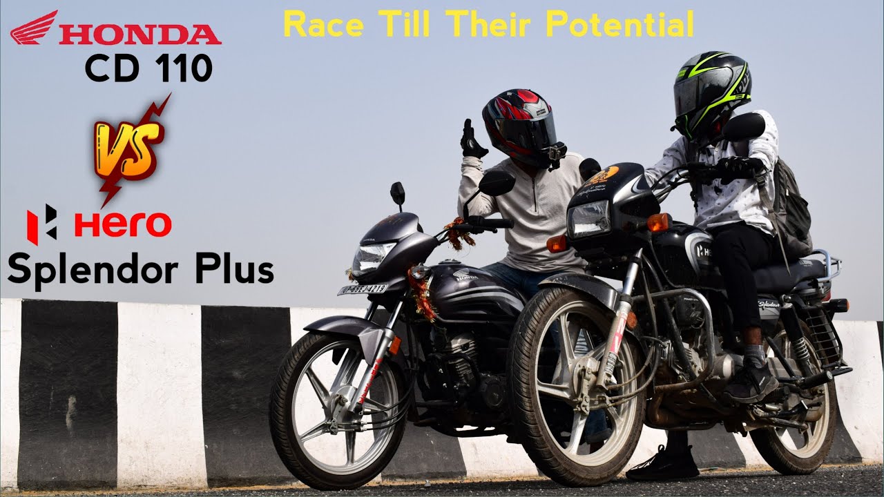 Honda CD 110 Bs6 Vs Splendor Plus Bs6 Drag Race | Guess The Winner 🙄 ...