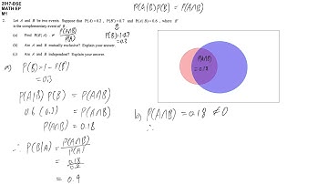 DSE maths M1 2017 #02 probability identities