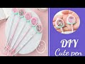 DIY Cute pen / pen decoration/ fruit pen/ easy / peach 🍑 pen