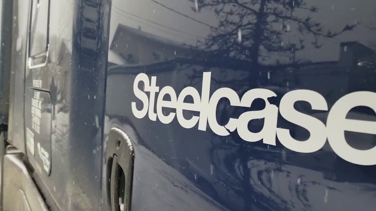 Steelcase Truck Unloading in Montana Snow Storm KR Office Interiors