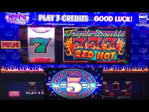 CLASSIC OLD SCHOOL CASINO SLOTS: TRIPLE DOUBLE RED HOT 777 + FIVE TIMES PAY SLOT PLAY! WIN AFTER WIN