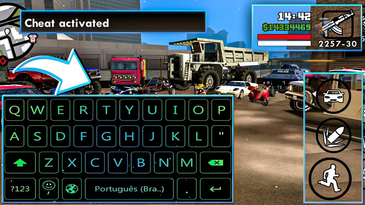 como fazer cheats de dinheiro no gta sa android (codigos) 