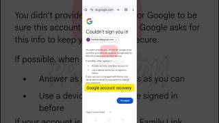 Couldn't sign you in Gmail Account Recovery | 2 step verification gmail forgot password #proudindia