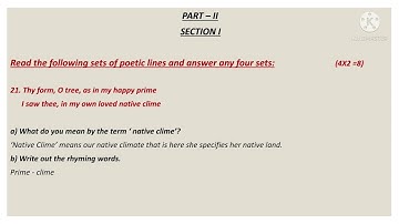 XII Std (#samacheerkalvi )English Model Question Paper for I Revision  ( Nov - Dec Year 21-22)