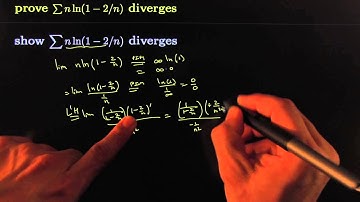 show sum n ln( 1 - 2 over n) diverges