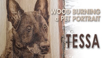 Pyrography - Wood burning a dog portrait