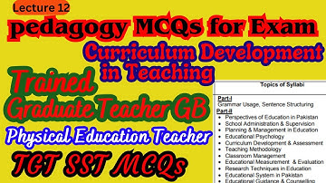 Pedagogy Important MCQs of Curriculum Development in Teaching 4 TGT SST PTI PET Physical Edu Teacher