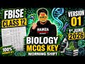 Class 12th Fbise Biology MCQs Key Morning Shift 2026 | Subjective Paper | Local Hard