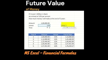 excel Formula - Future value of money