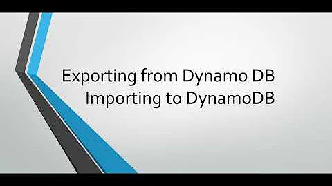 Exporting from the DynamoDB.  Then Importing to the DynamoDB