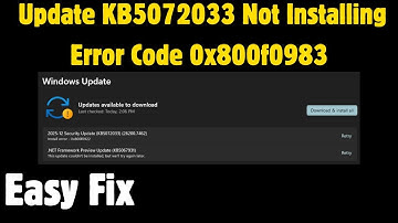 Fix Update KB5072033 Not Installing Error Code 0x800f0983/0x800f081f/0x80070306 Windows 11