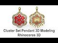 Cluster Setting Pendant Jewelry CAD Design Tutorial 3D Modeling with Rhino 3D