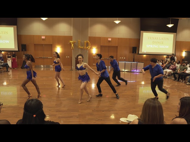 Longhorn Salsa's Advanced Salsa group performing at the Texas Latin Dance Spring Show 2019