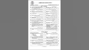 Fbise 9th Class (SSC-I) Computer Science Paper 2024 (Version 1)