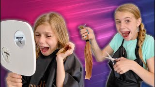 Savannah Cut Lizzy’s Hair in Savannah’s Dream Beauty Salon! Funny Kids Story With Sisters!