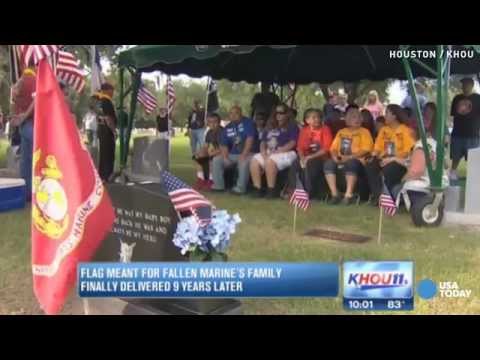 Man finds Marine's flag in garage sale, returns to mom