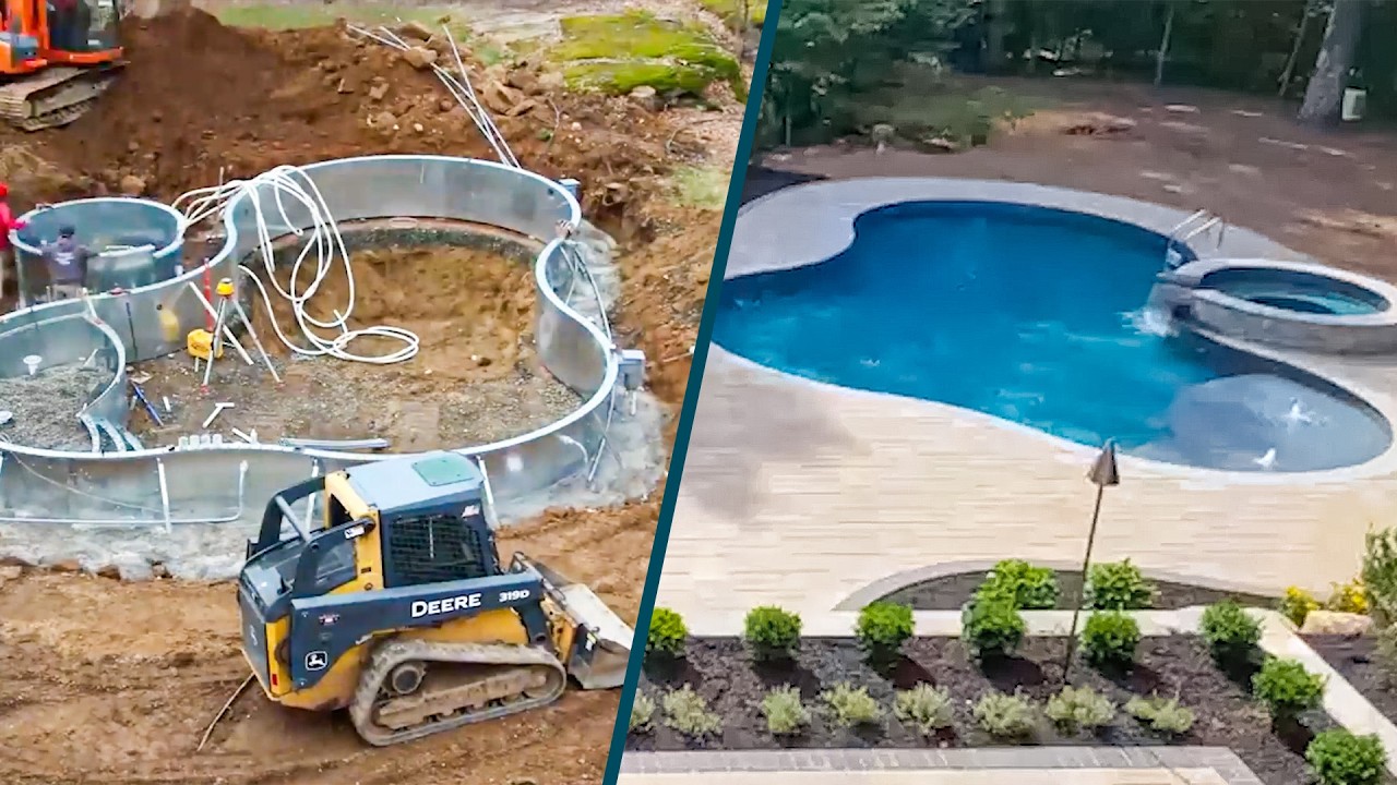 DIY Swimming Pool Build Timelapse - YouTube