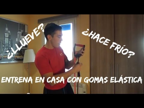 Uso gomas elásticas en casa fitness blender