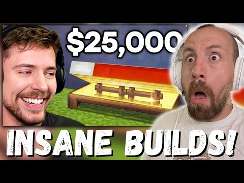 INSANE BUILDS!!! MrBeast $1 vs $25,000 Secret Rooms (REACTION!!!)