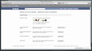Facebook Application Privacy Settings screenshot 1