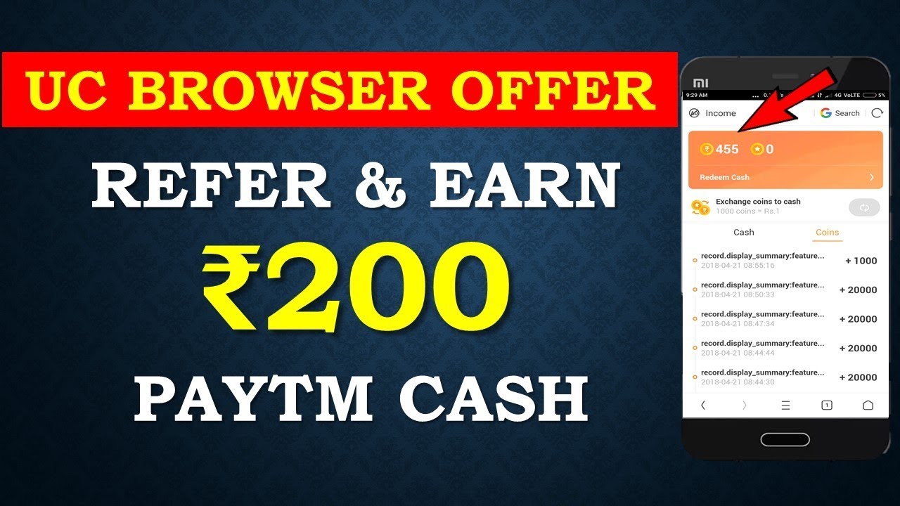 UC Browser Loot | Refer & Earn Rs.20 Convert into Paytm Rs.200