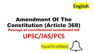Amendment Of The Constitution (Article 368)