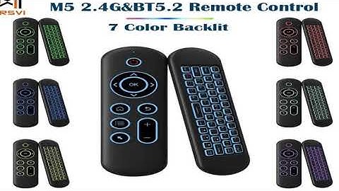 New M5 2.4G&BT5.2 Remote Control 7 Color Backlit Wireless Air Mouse Keyboard Android TV Box for An