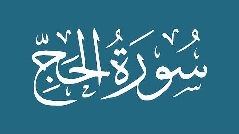 الشيخ محمد صديق المنشاوي -  سورة الحج