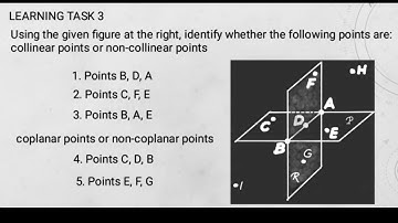 Identify whether the following points are collinear points or non collinear, coplanar,non coplanar.
