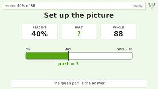 What is 40% of 88? Step-by-Step Percent Video