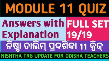 Module 11 Quiz Nishtha ||Odia|| Full Answers || with Explanation|| Nishtha module 11 quiz ||