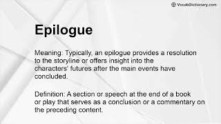 Epilogue Meaning
