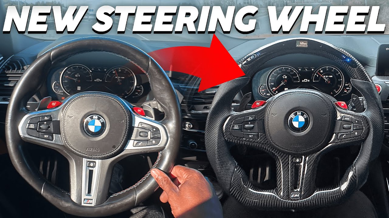 INSTALLING A CARBON FIBER STEERING WHEEL ON MY SINGLE TURBO X3M ! - YouTube
