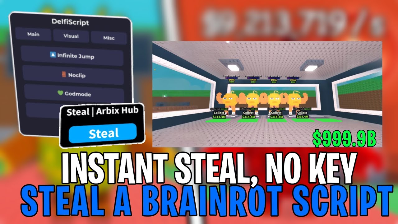 *INSTANT STEAL* Steal a Brainrot Script GUI Pastebin | FLY NOCLIP BASE ...