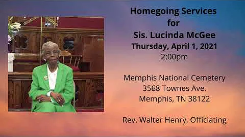 Sis. Lucinda McGee's Graveside Service 4.1.21