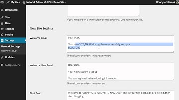 WordPress MultiSite: Configuring Network Settings