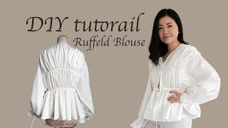 how to make ruffled blouse / full detail tutorial/ easy make /beginner friendly/
