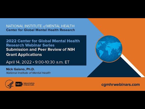 CGMHR Webinar Series: Submission and Peer Review of NIH Grant Applications