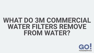 What Do 3M Commercial Water Filters Remove From Water? | GoFoodservice