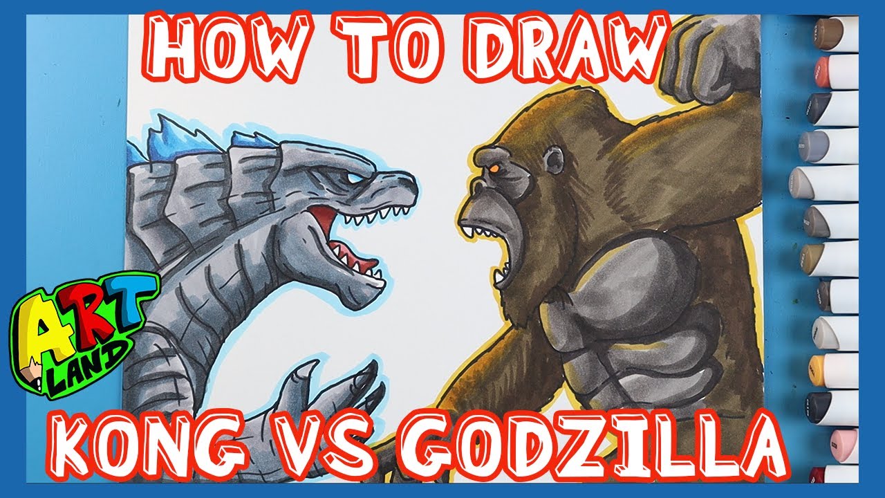How to Draw KONG VS GODZILLA ATTACKING!!! - YouTube