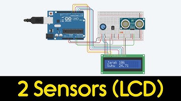 2 Sensors (LCD) with Arduino in Tinkercad