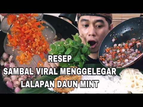 RESEP SAMBAL VIRAL MENGGELEGAR & LALAPAN DAUN MINT || Aa Kabayan